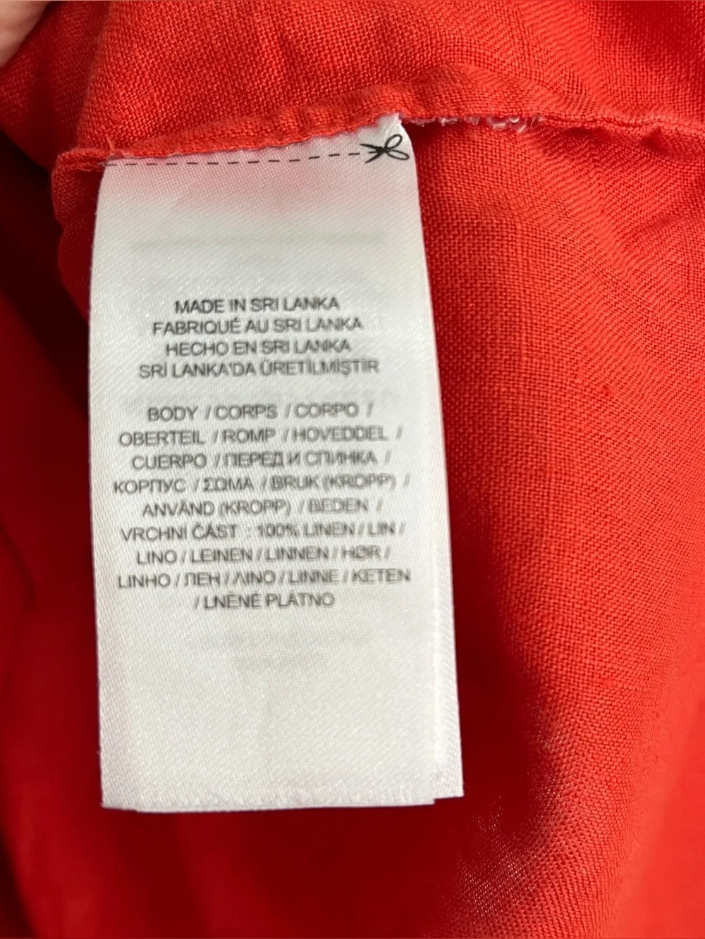 Lauren Ralph Lauren Black Label 100% Linen Button Down Shirt L Orange Red Dolman